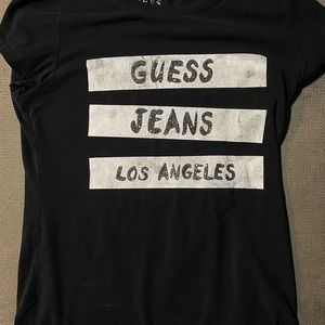 GUESS top spandex with possibly some cotton in it, BLACK, SIZE - LARGE